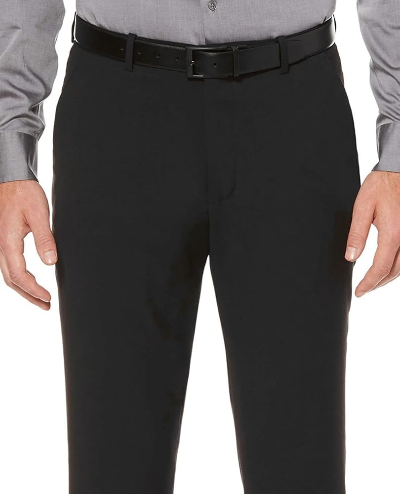 PERRY ELLIS PORTFOLIO スラックス ブラック Perry Ellis Men's Slim Fit Dress Pants, With Flat Front